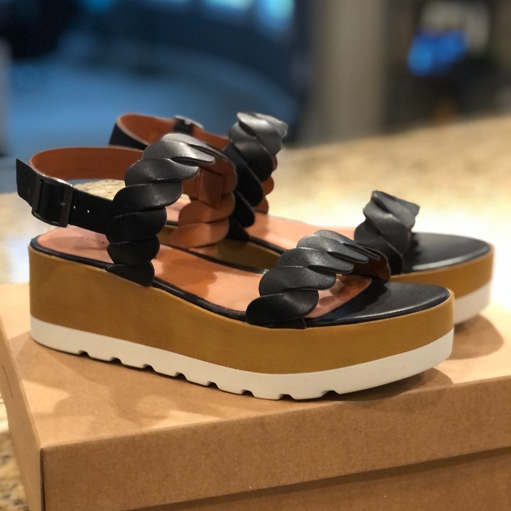 NWT LUCKY BRAND VELLENORA PLATFORM WEDGE SANDAL; SIZE 6.5